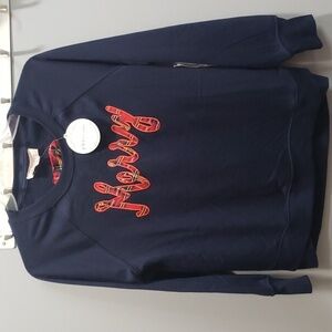 Philosophy Republic Clothing NWT Snuggly "Merry" Navy Holiday Sweatshirt